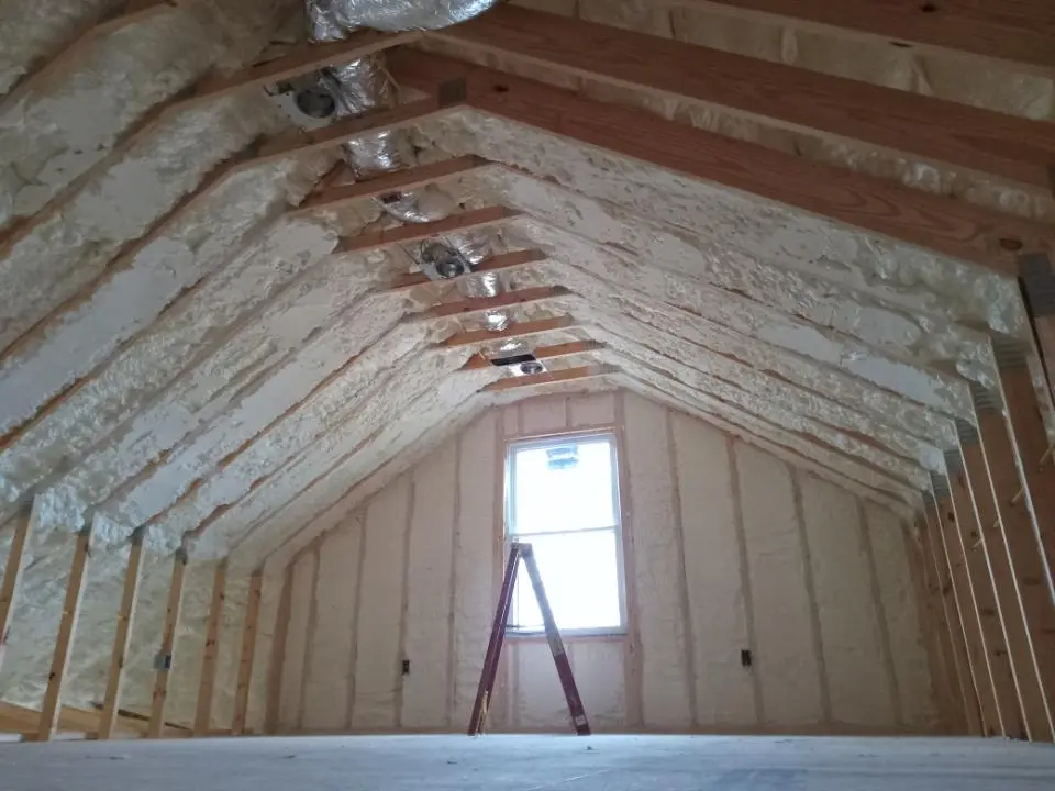 Spray foam roofing application for Crawl Space Insulation project in Ladue
